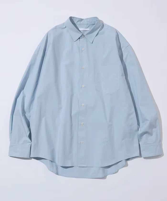 Nuance Color Oversized Regular Collar Long Sleeve Shirt