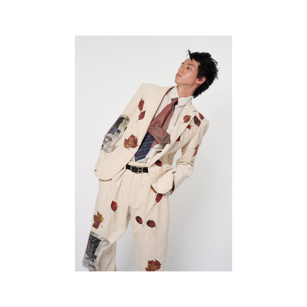 SHAPE MEMORY MICRO PATTERN TIE：BLUE