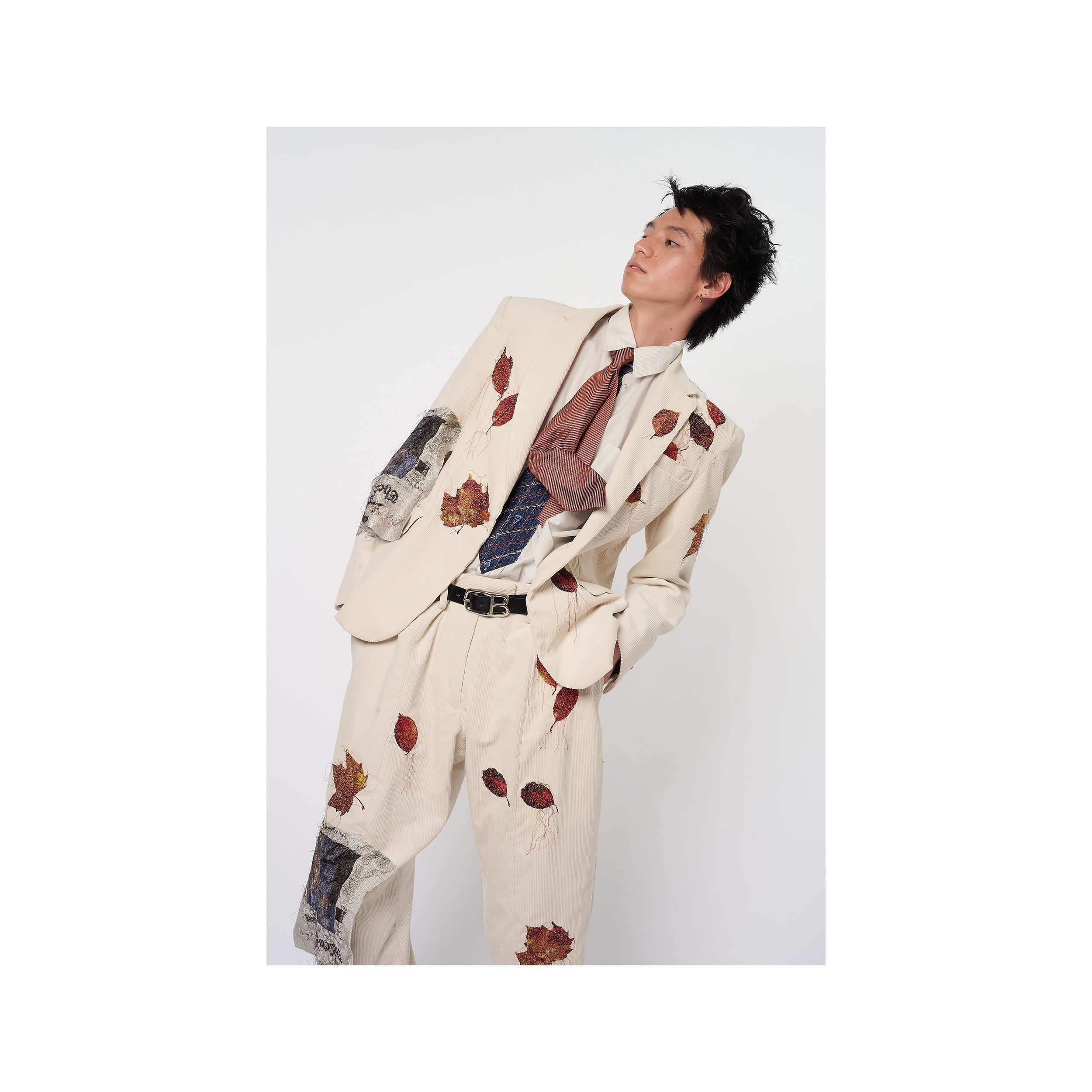 SHAPE MEMORY MICRO PATTERN TIE：BLUE