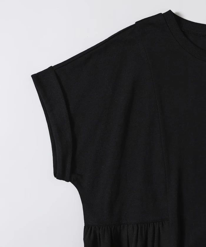 Organic Cotton Mixed Material Docking Gather Dress