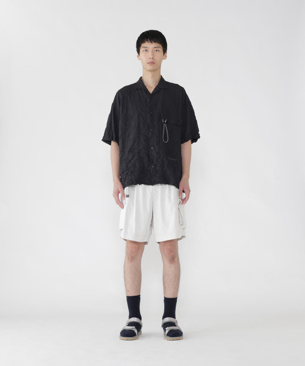 washer pleated open SS shirt (M)