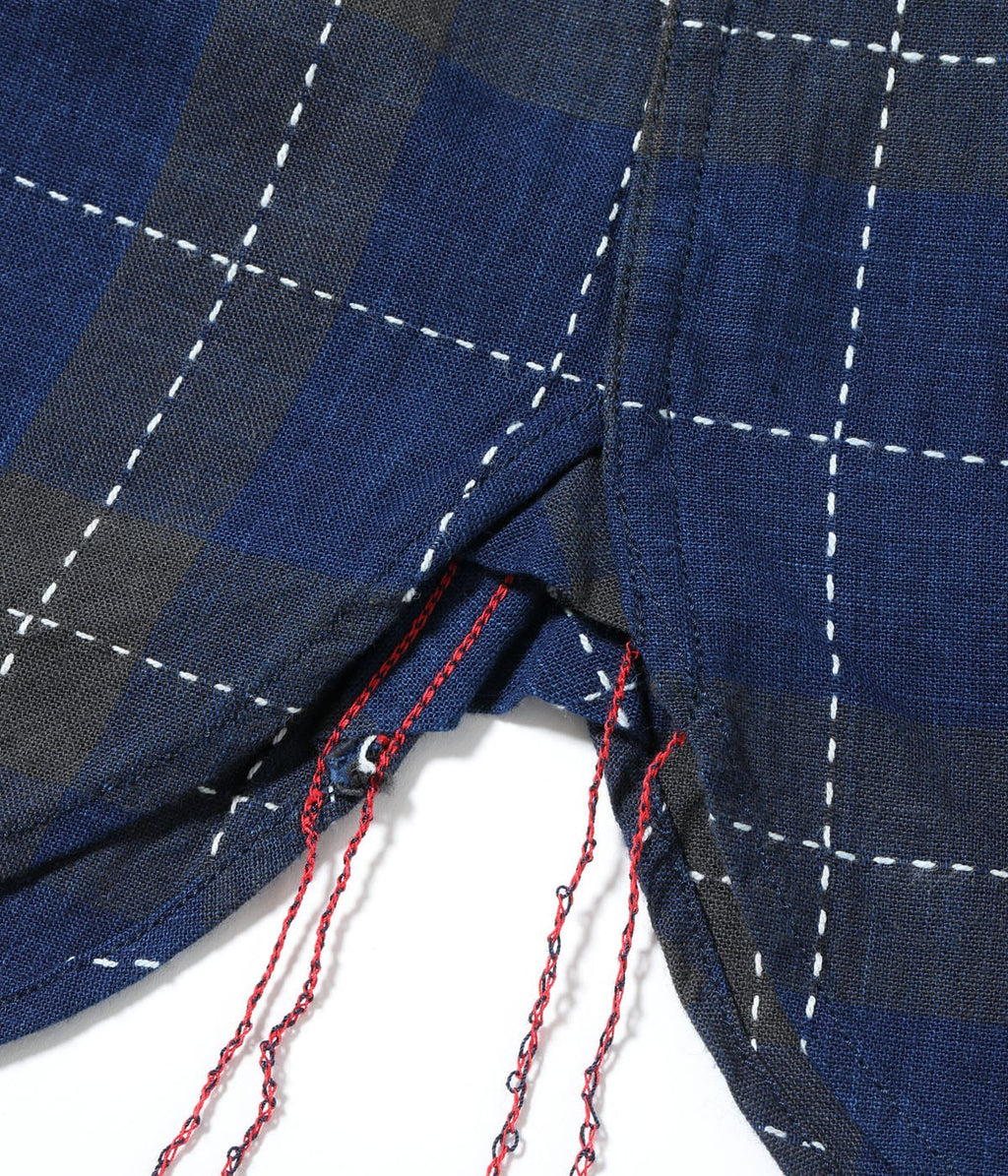FICTION ROMANCE 5.5oz. INDIGO CHECK WORK SHIRT