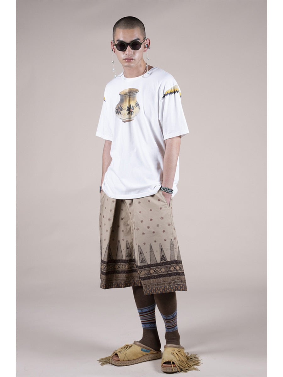40/2 Coma Weather Sarasa Pattern Easy Rice Rice Shorts