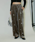 Flower Embroidery Velvet Easy Pants Limited Edition