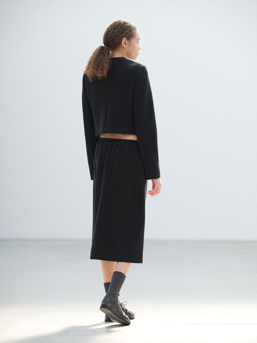 FULLED WOOL SILK SKIRT
