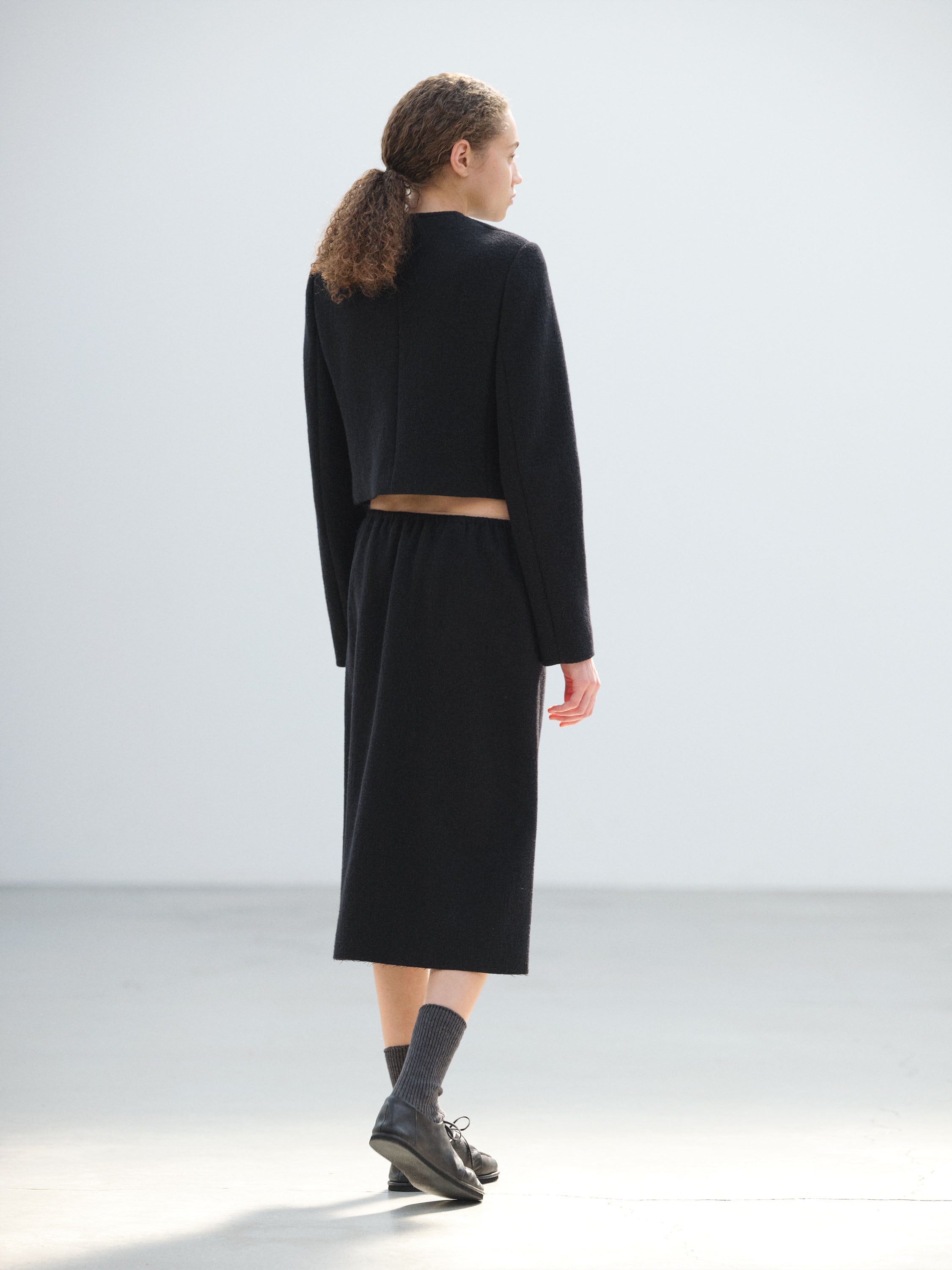 FULLED WOOL SILK SKIRT