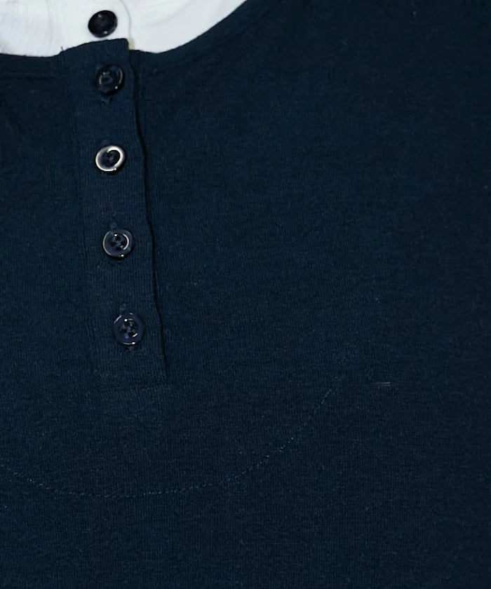 Layered-style Henley Neck T-shirt Limited Edition