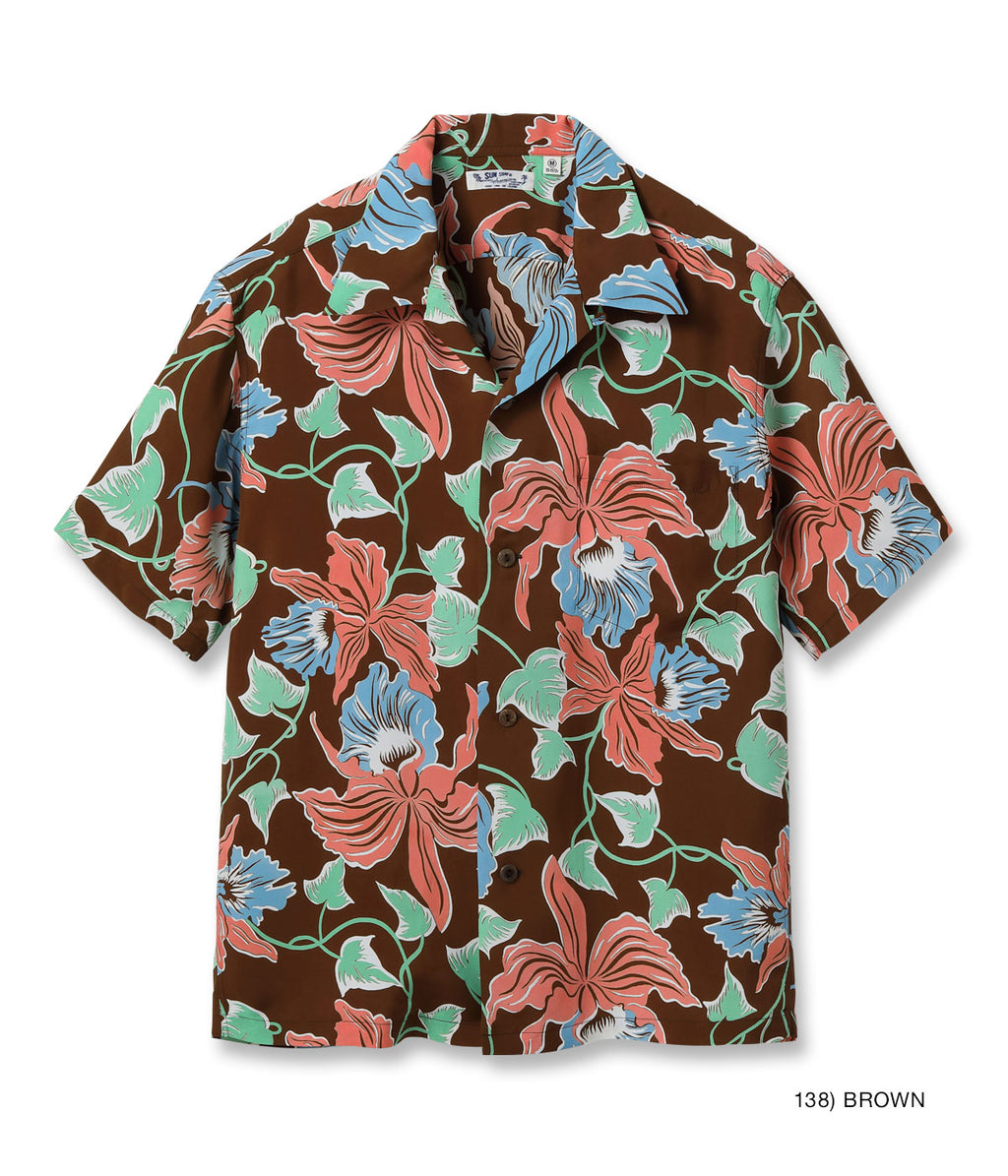 RAYON HAWAIIAN SHIRT “CATTLEYA ORCHID”