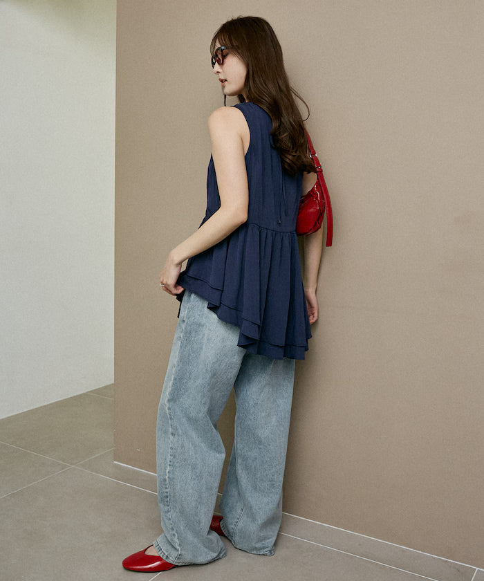 Nylon Washer Asymmetrical Blouse Limited Edition