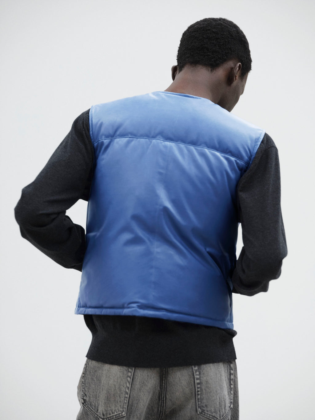 FINE CALF LEATHER DOWN VEST