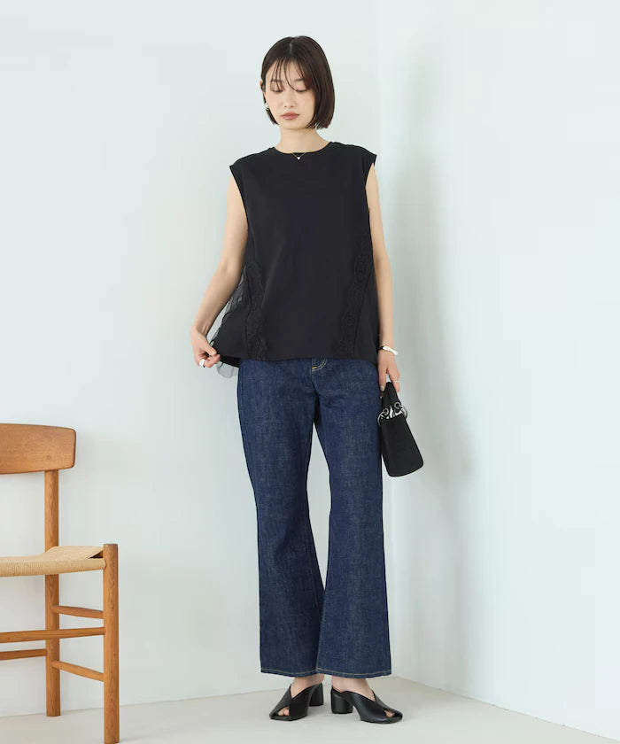 Organic Cotton Tulle Lace Docking Top