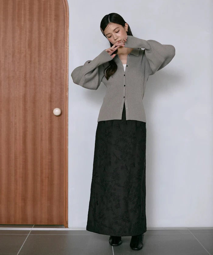 Flower Embroidery I-Line Easy Skirt