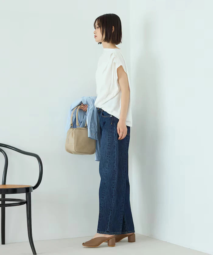 Organic Cotton Asymmetrical Draped Top