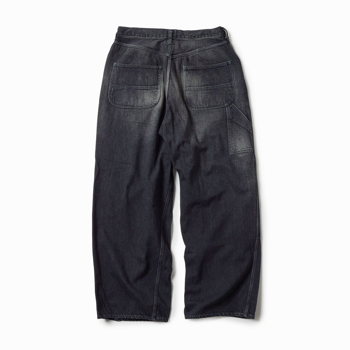 Recycled Waste Suvin Cotton Yarn 11.5oz. Denim Double Knee Painter Pants Vintage Washed