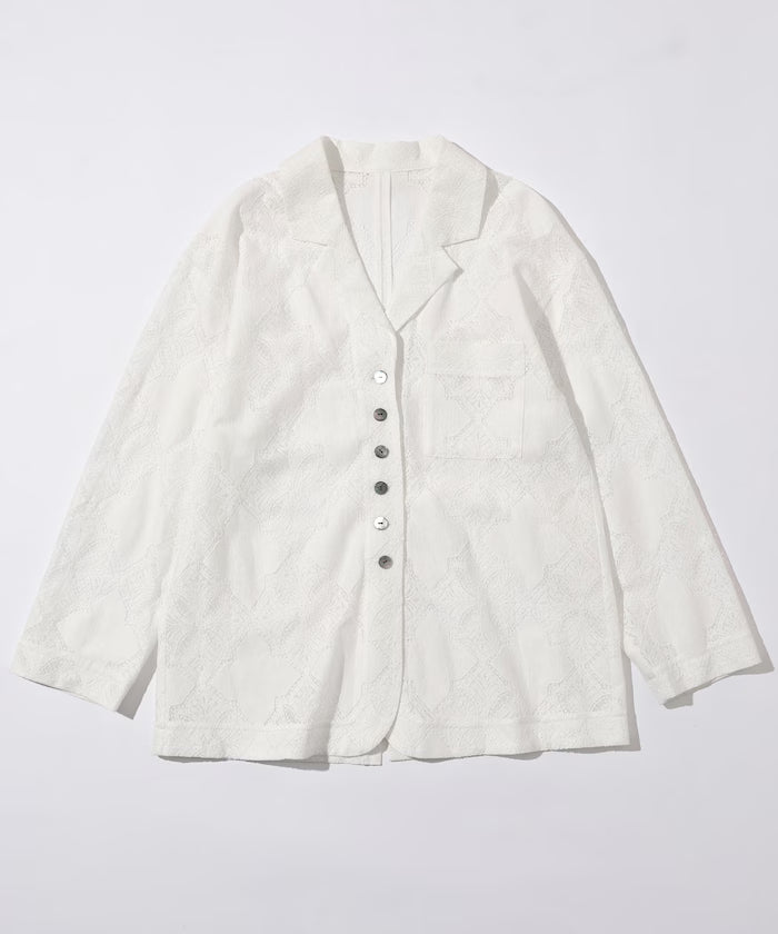 [February 12 12:00 Release] Panel Lace Shirt Jacket / Compatible with Setup