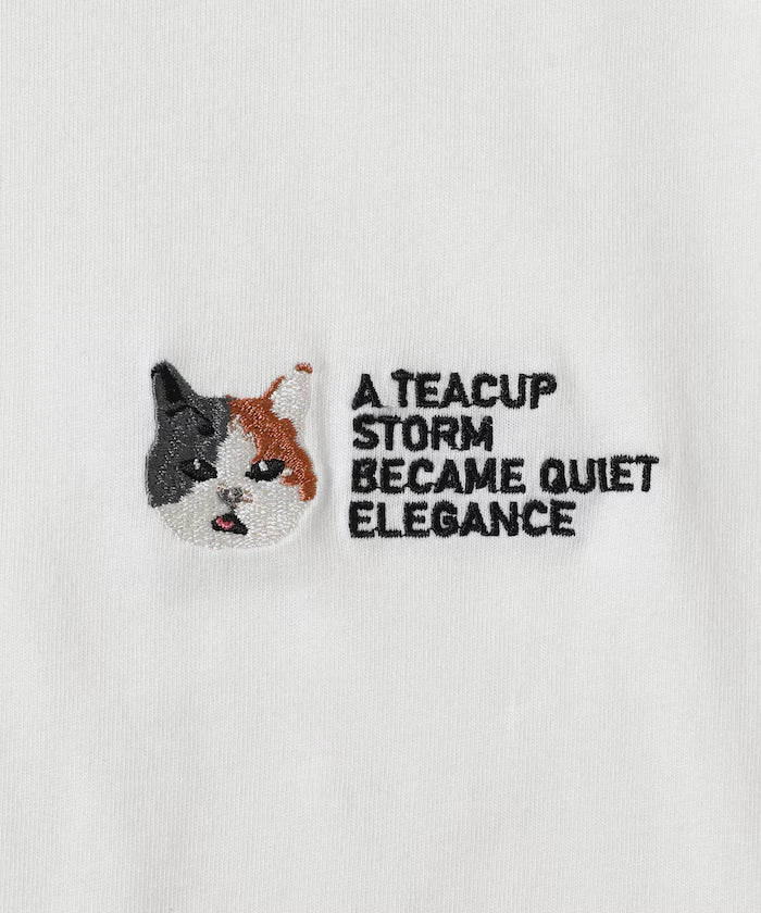 Organic Cotton One Point Animal Embroidery T-Shirt