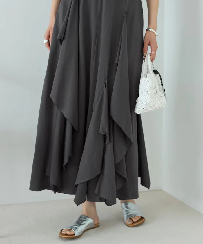 Organic Cotton Draped Flare Dress