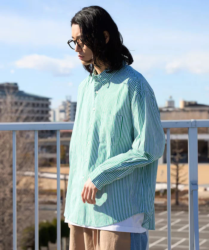 <New Color Added> Relaxed Fit Broad Shirt / Regular Collar / Long Sleeve