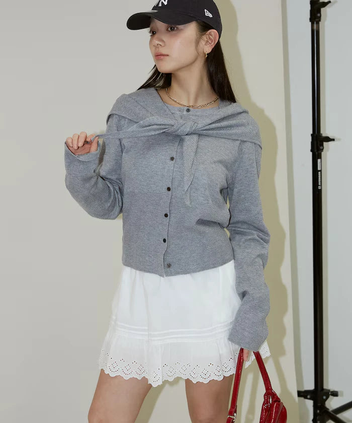 Stole Set Crew Neck Cardigan Limited Edition