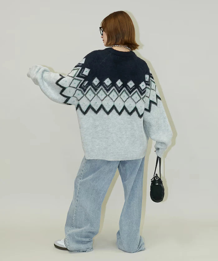 Jacquard Mohair Touch Knit Pullover Limited Edition