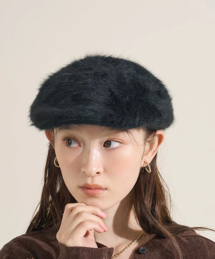 Fake Fur Newsboy Cap