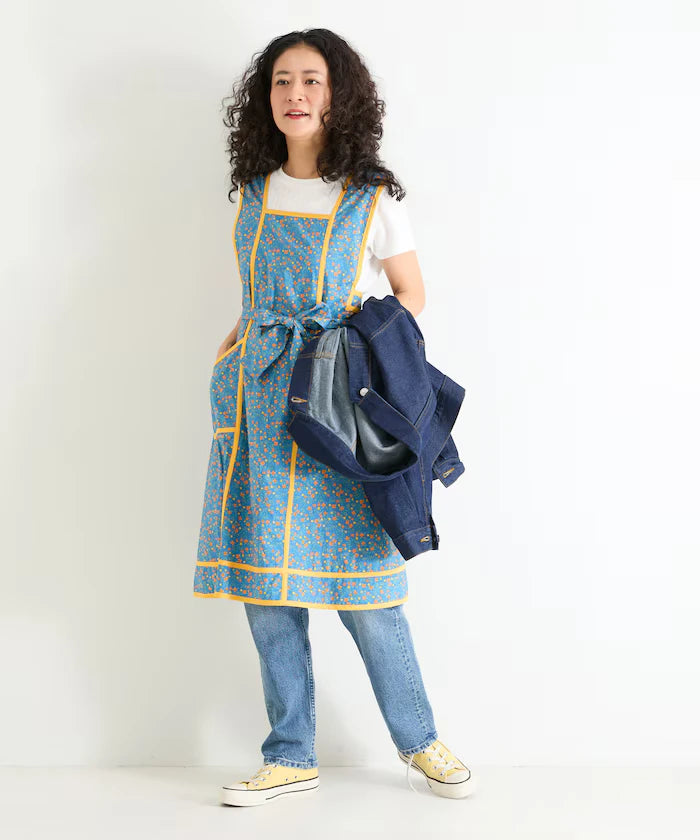 Floral Pattern Apron Style Dress
