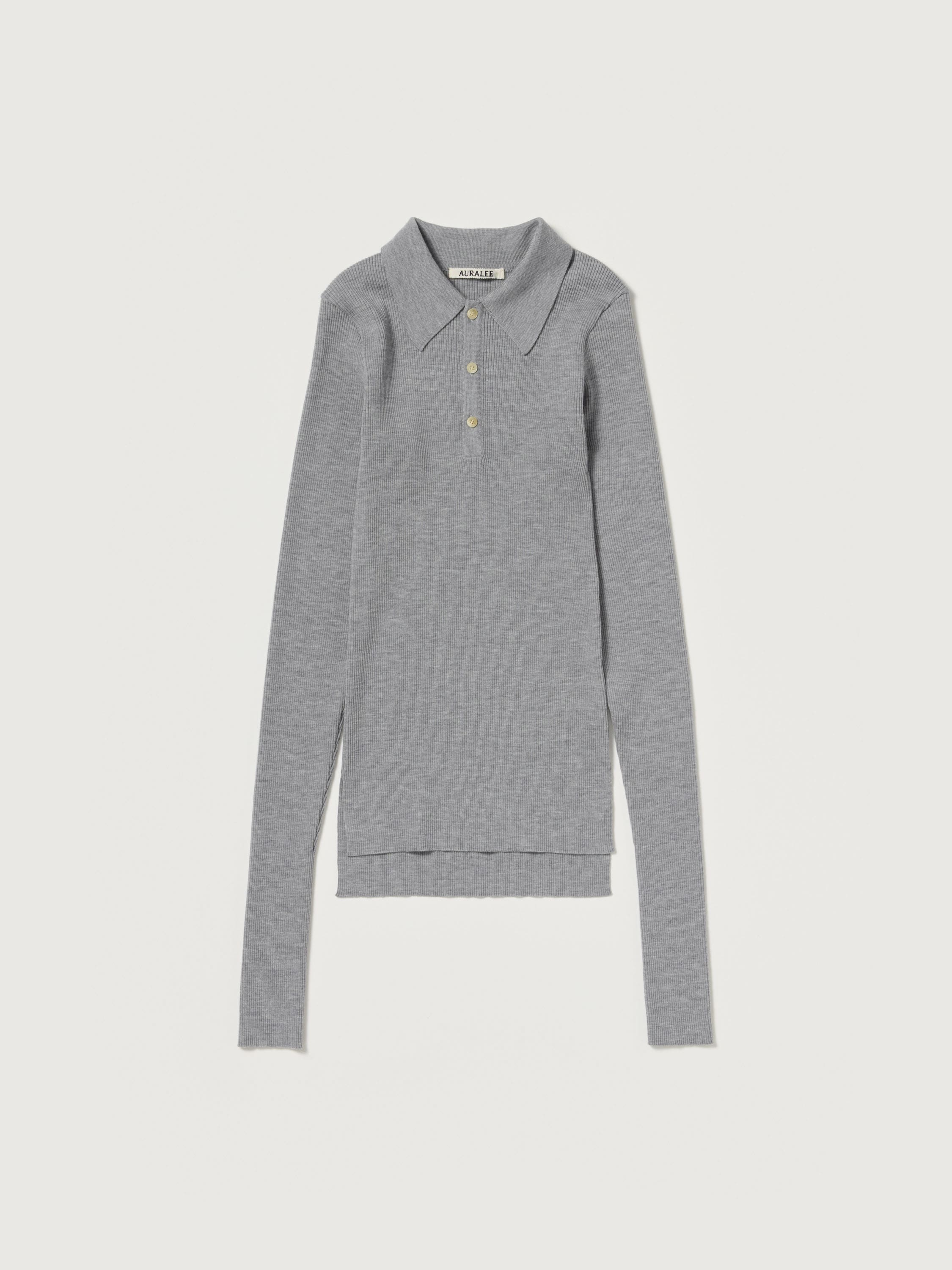 SUPER FINE WOOL HIGH GAUGE RIB KNIT POLO