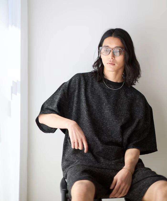 Dry Touch Summer Tweed Short Sleeve Crew Neck