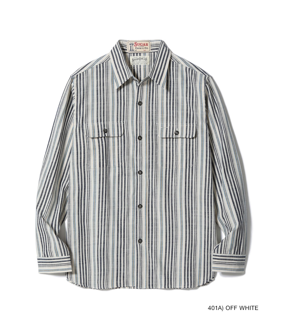 FICTION ROMANCE 5.5oz. INDIGO STRIPE WORK SHIRT