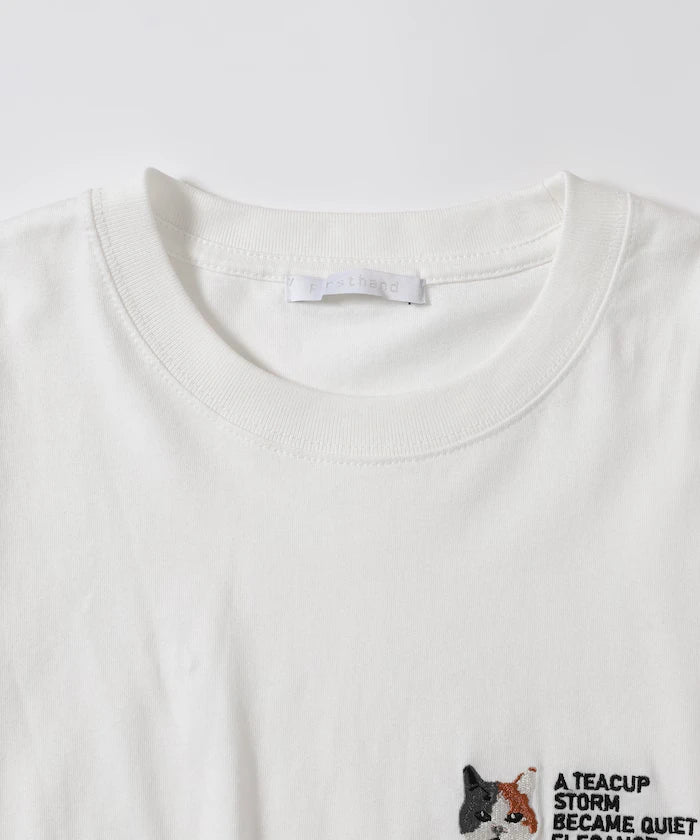 Organic Cotton One Point Animal Embroidery T-Shirt