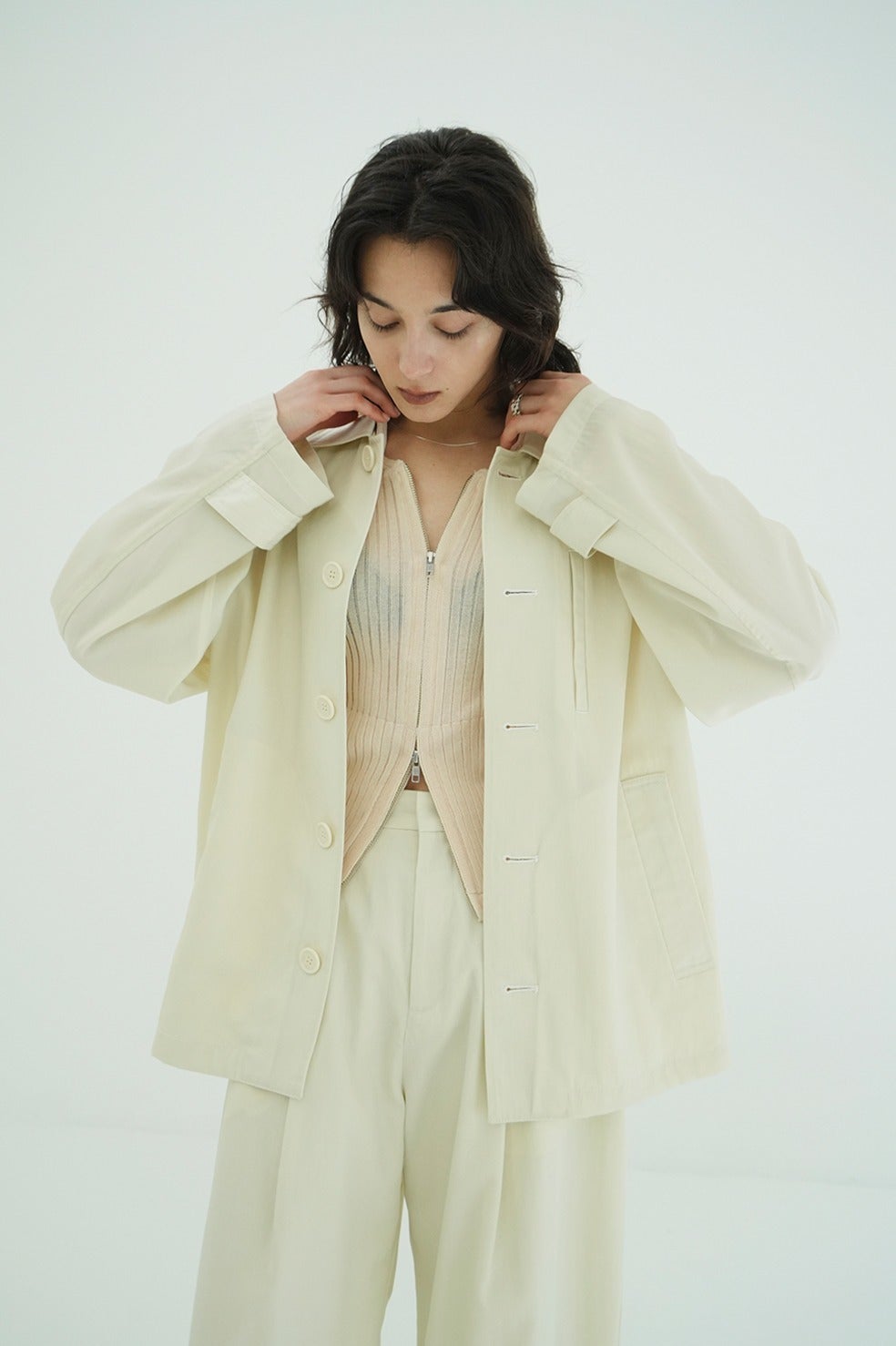 WOOL NYLON SINGLE JACKET