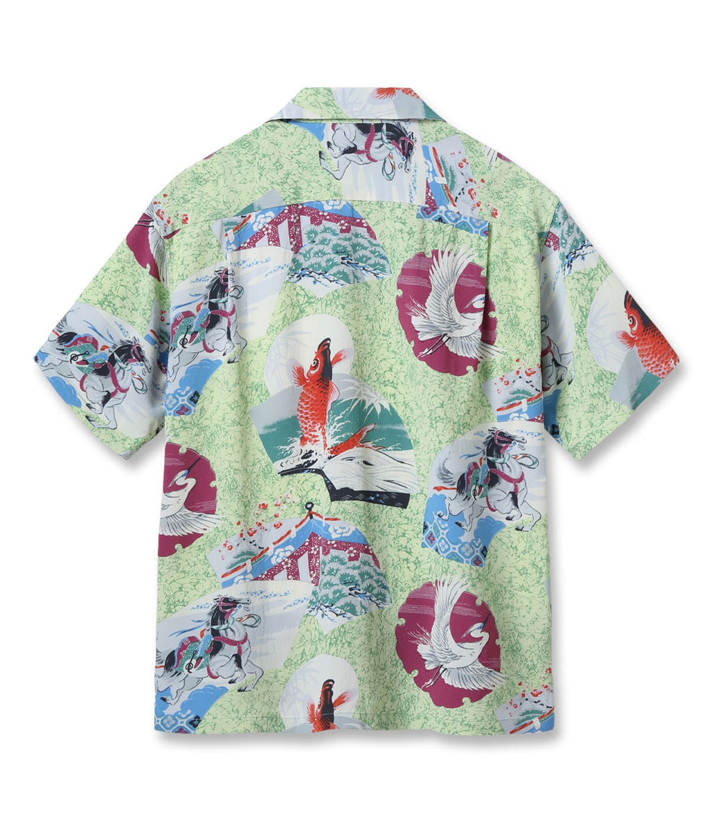 Rayon Hawaiian Shirt 'Japanese Quaint Design'