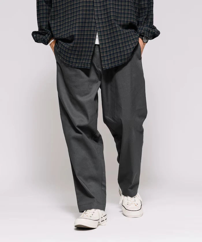 Wide Silhouette Drawstring Chino Pants / Tapered Silhouette Easy Chino Pants
