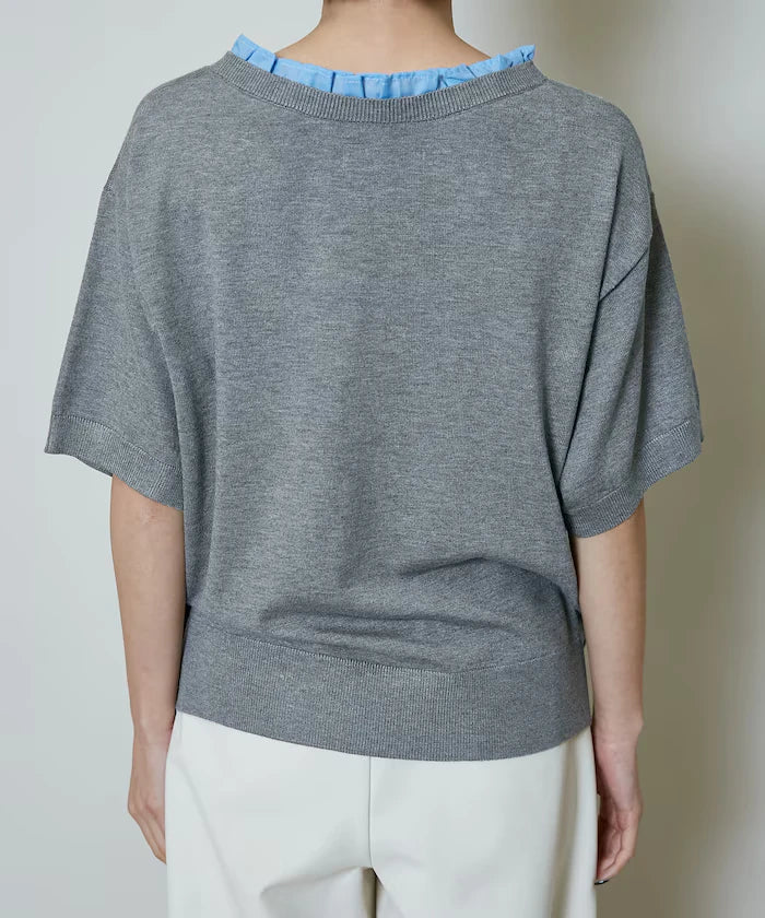 Shirt Frill V-Neck Half Sleeve Summer Knit Limited Edition