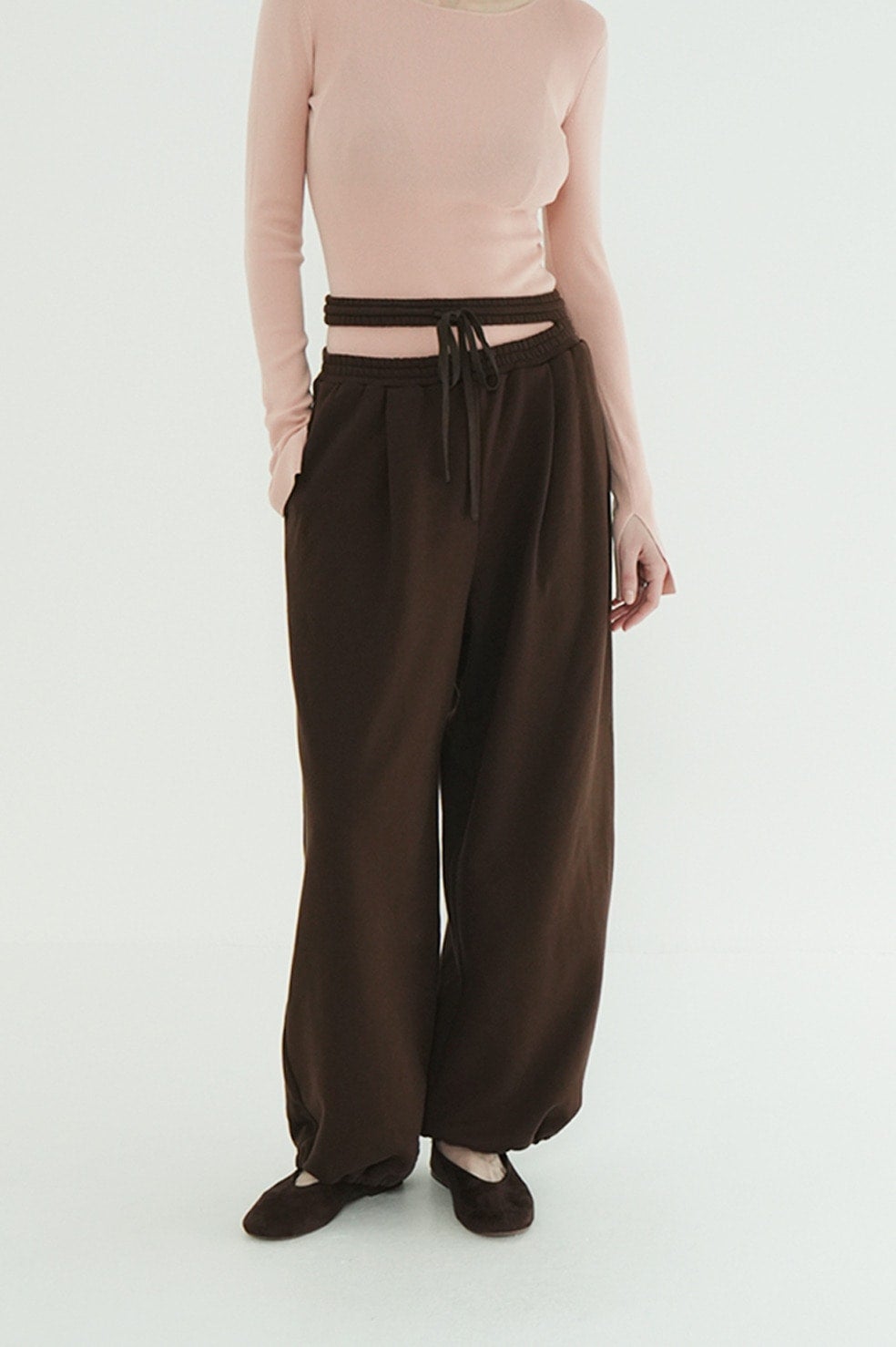 SLASH WAIST SWEAT PANTS