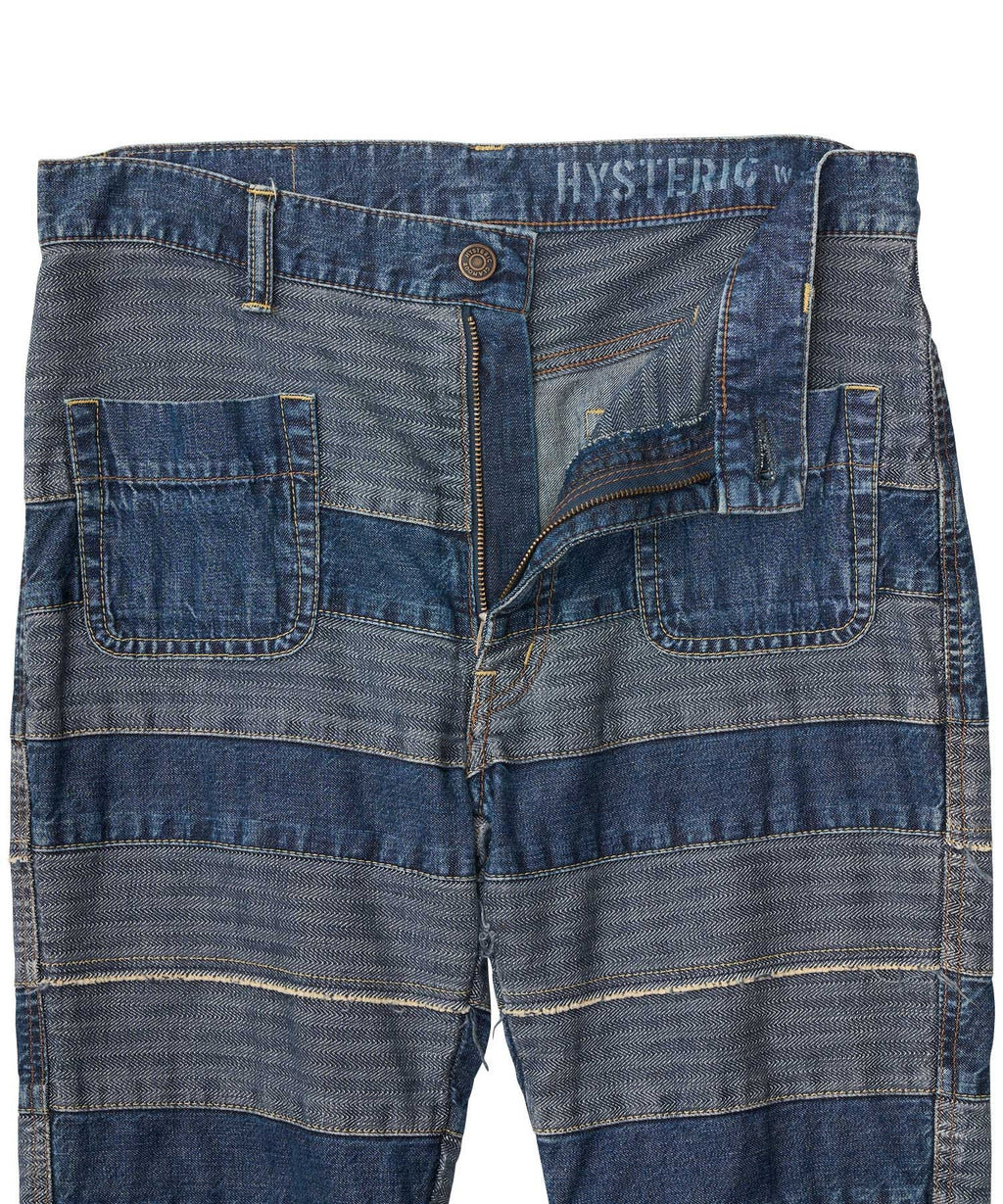 Scratch Flare Denim Pants