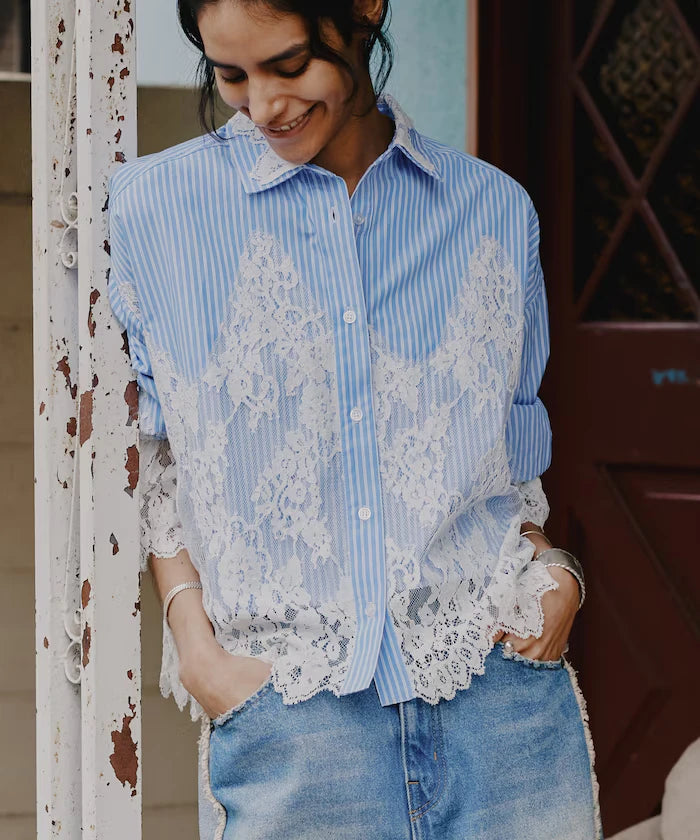 Lace Docking Stripe Shirt