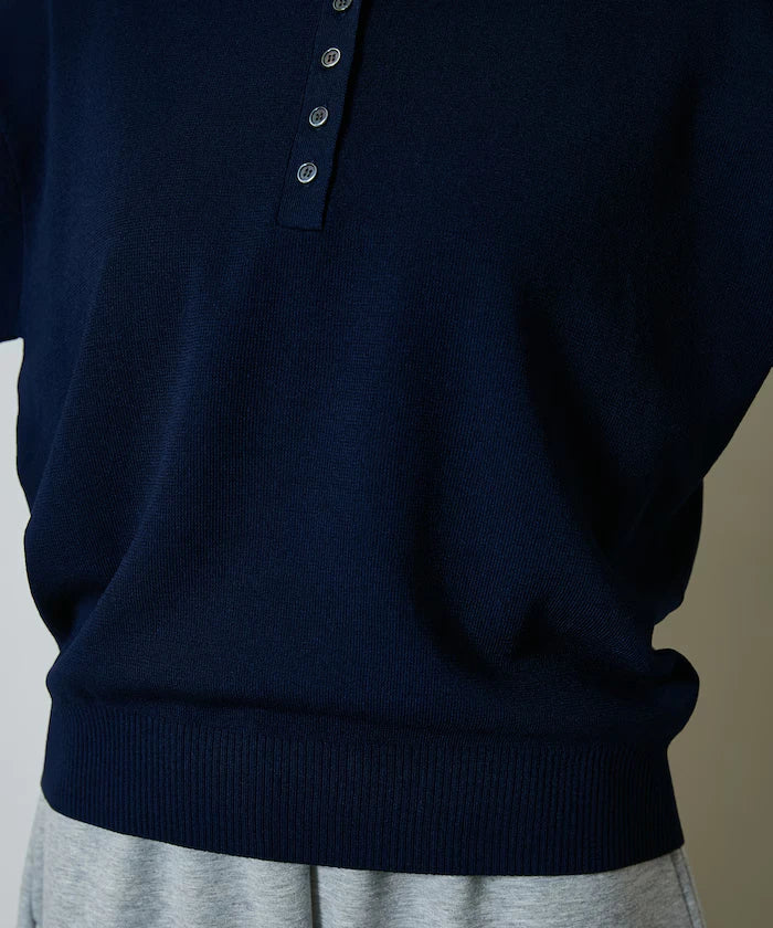 Color Scheme 2-Panel Collar Short Sleeve Knit Polo Shirt Limited Edition