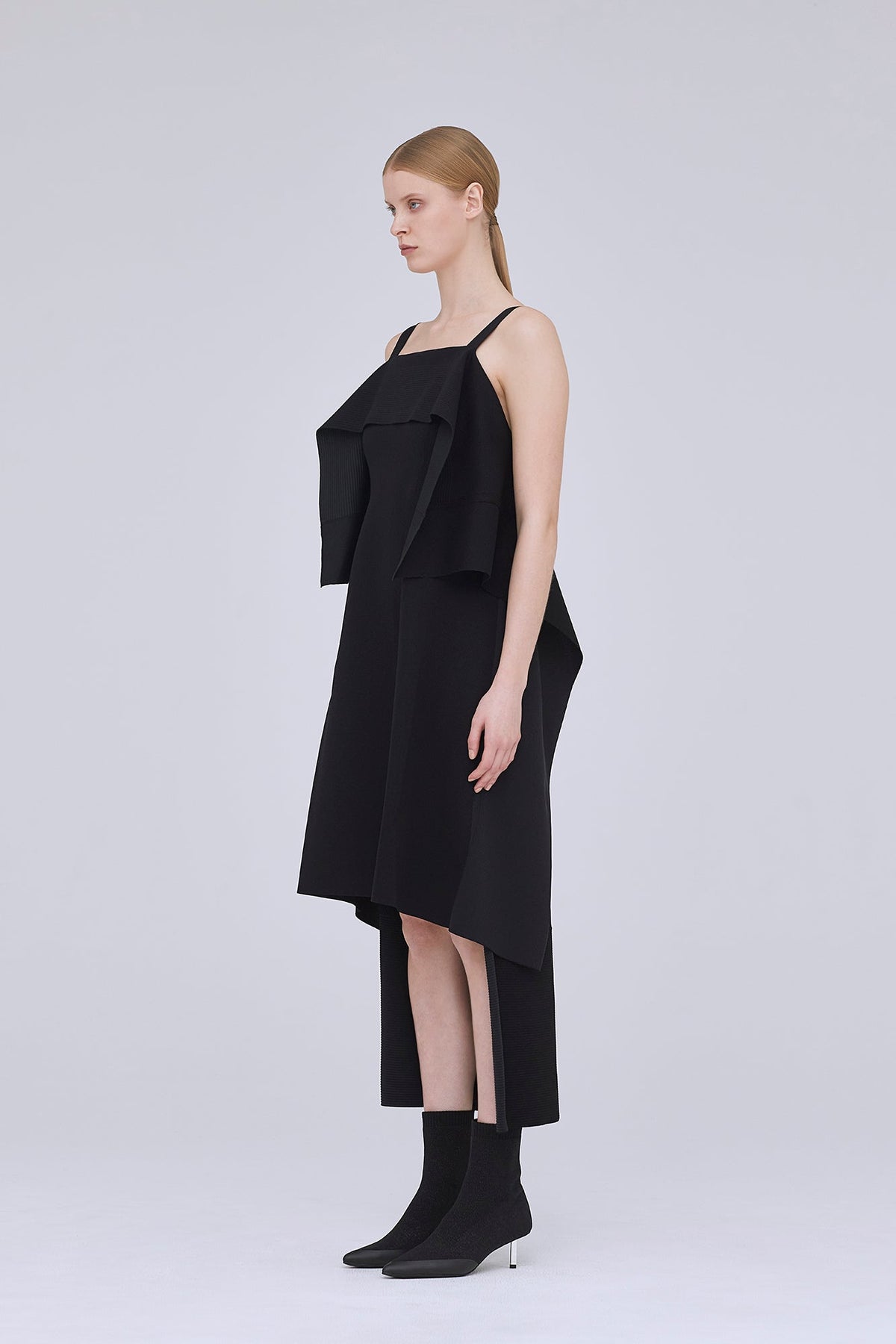 AC MILAN RIB STRAP DRAPE DRESS