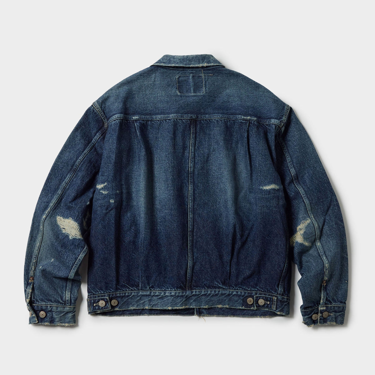 GL15731H / RECYCLED WASTE SUVIN COTTON YARN 14oz. DENIM JACKET VINTAGE WASHED