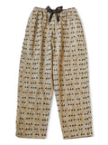 Cotton Iris Pattern Easy Pants