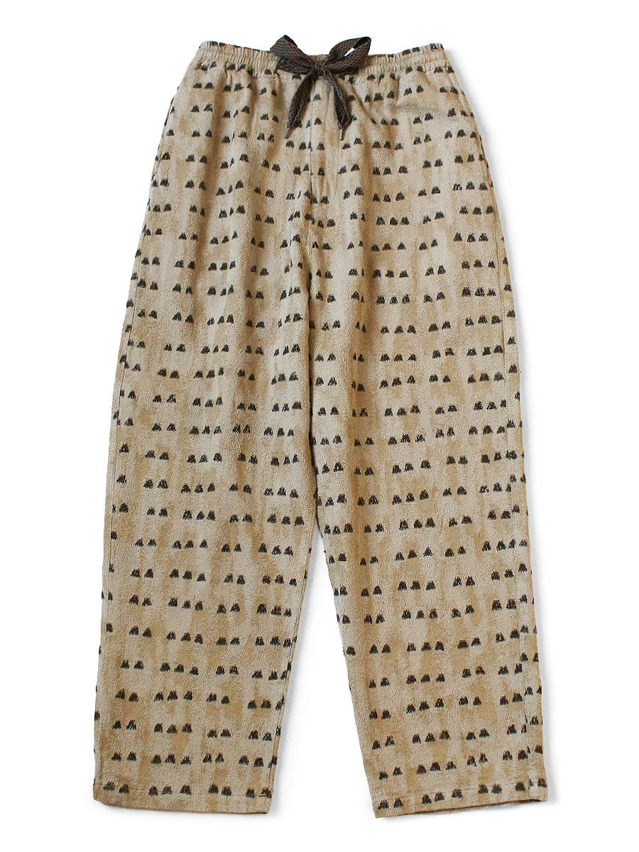 Cotton Iris Pattern Easy Pants