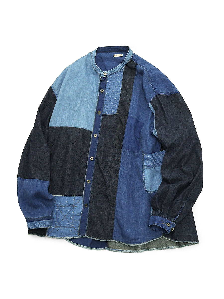 Cotton x Linen IDG Patchwork Band Collar Katman...