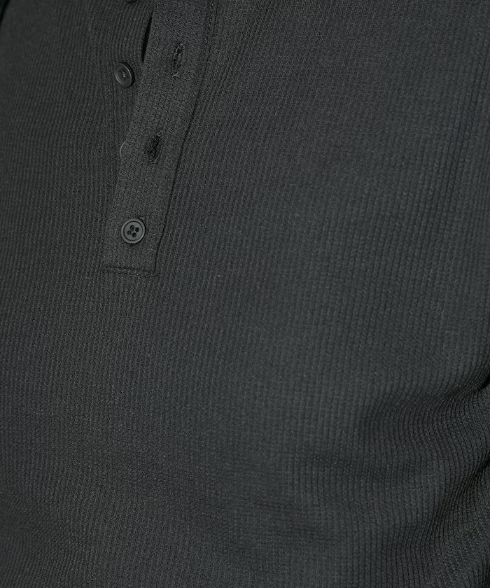 Light Waffle Henley Neck Long Sleeve T Limited Edition