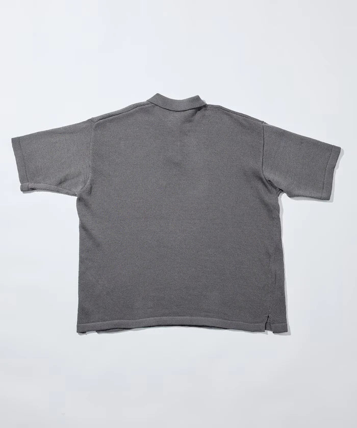 Sheer Knit Polo Shirt & Cotton T-Shirt Layered Set
