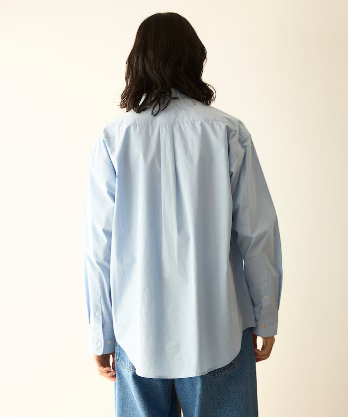 Nuance Color Oversized Regular Collar Long Sleeve Shirt