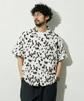 Open Collar Pattern Short Sleeve Shirt