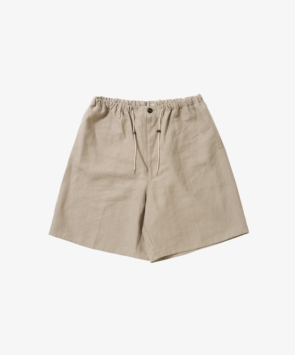 circular fatigue short pants linen ivory