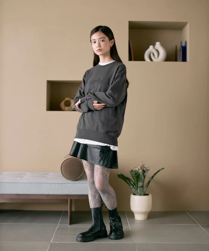 Organic Cotton Animal Logo Print Sweat / CAT / Relaxed Fit / French Terry Sweat