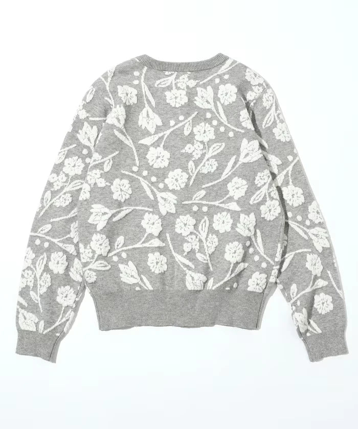 Flower Jacquard Knit Cardigan